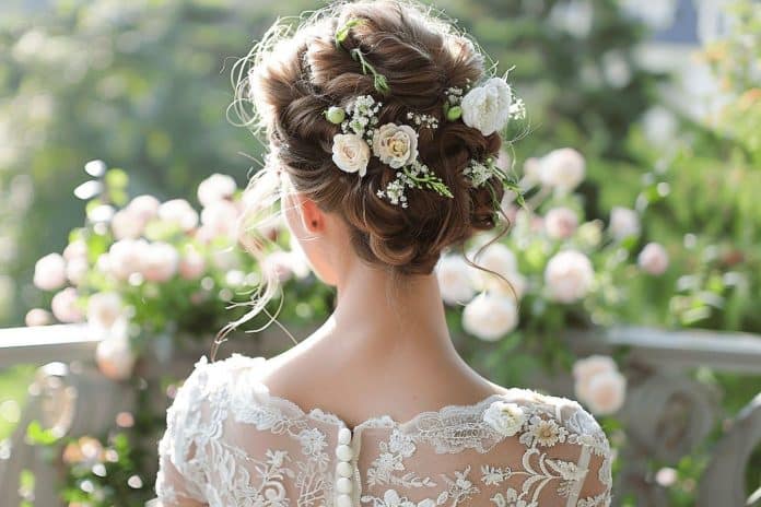 Coiffure mariage, elle met en valeur la robe !