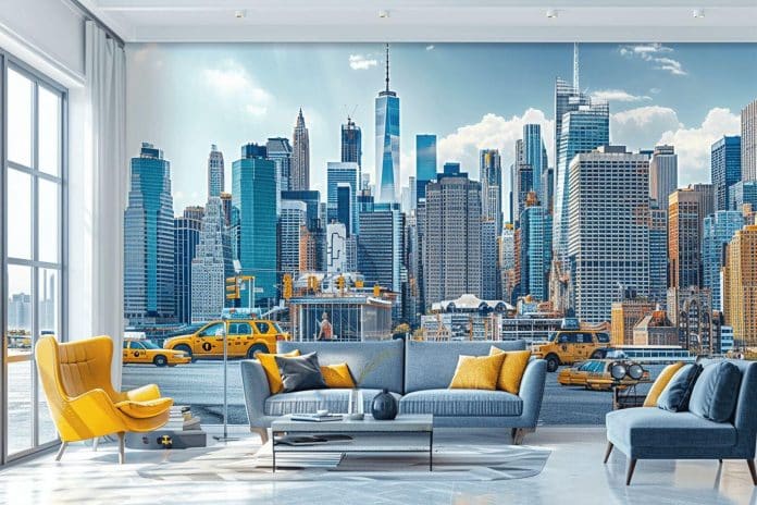 Papier peint  new york pour le salon