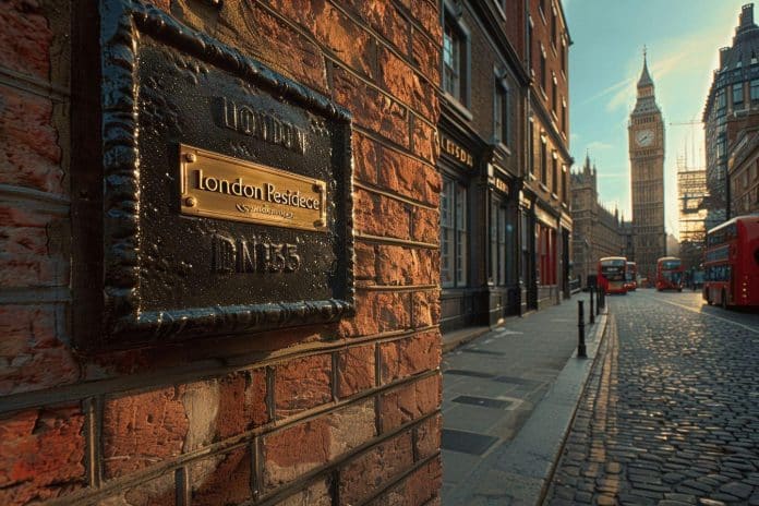Plaque boîte aux lettres : habiter au coeur de Londres